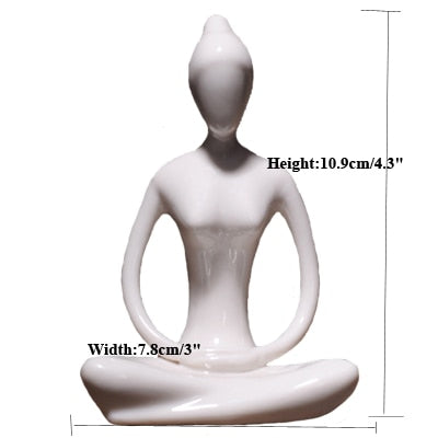 ERMAKOVA 12 Styles Abstract Art Ceramic Yoga Poses Figurine Porcelain Yoga Lady Figure Statue Home Yoga Studio Decor Ornament