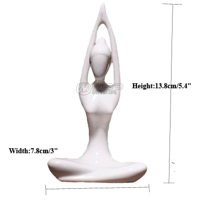 ERMAKOVA 12 Styles Abstract Art Ceramic Yoga Poses Figurine Porcelain Yoga Lady Figure Statue Home Yoga Studio Decor Ornament