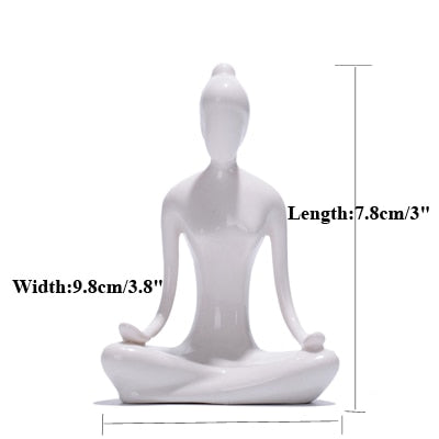 ERMAKOVA 12 Styles Abstract Art Ceramic Yoga Poses Figurine Porcelain Yoga Lady Figure Statue Home Yoga Studio Decor Ornament