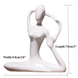 ERMAKOVA 12 Styles Abstract Art Ceramic Yoga Poses Figurine Porcelain Yoga Lady Figure Statue Home Yoga Studio Decor Ornament