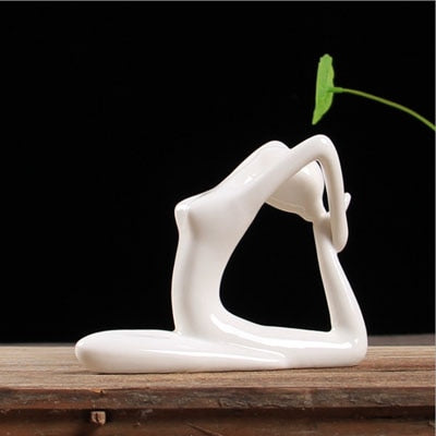 ERMAKOVA 12 Styles Abstract Art Ceramic Yoga Poses Figurine Porcelain Yoga Lady Figure Statue Home Yoga Studio Decor Ornament