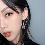 1PC European Style Fashion Vintage Long Chain Cross Zipper Drop Earrings for Men and Women Party Punk Jewelry Gift Brincos
