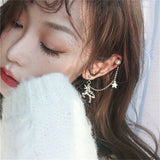 1PC European Style Fashion Vintage Long Chain Cross Zipper Drop Earrings for Men and Women Party Punk Jewelry Gift Brincos