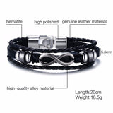 Vnox Vintage Rudder Charm Bracelet for Men Multi-layer Leather Rope Bracelets Bangles 7.87" pulseira masculina