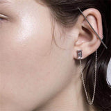 1PC European Style Fashion Vintage Long Chain Cross Zipper Drop Earrings for Men and Women Party Punk Jewelry Gift Brincos