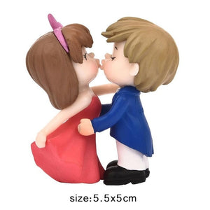 1 pair Cute Lovers Couple Figurines Miniature Craft with Guitar Ornament Fairy Garden Decor home decoration accessories