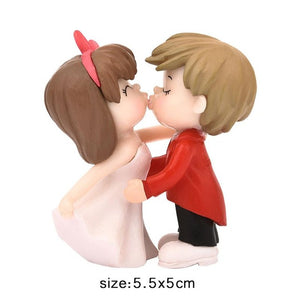 1 pair Cute Lovers Couple Figurines Miniature Craft with Guitar Ornament Fairy Garden Decor home decoration accessories