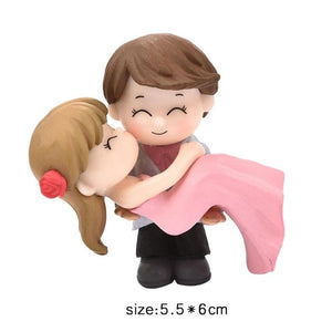 1 pair Cute Lovers Couple Figurines Miniature Craft with Guitar Ornament Fairy Garden Decor home decoration accessories