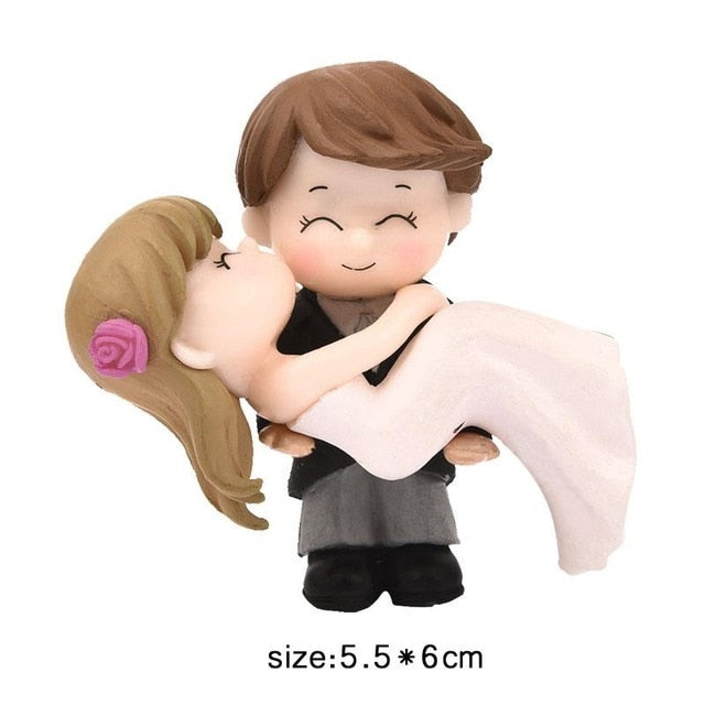 1 pair Cute Lovers Couple Figurines Miniature Craft with Guitar Ornament Fairy Garden Decor home decoration accessories