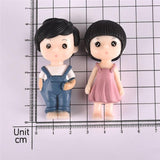 1 pair Cute Lovers Couple Figurines Miniature Craft with Guitar Ornament Fairy Garden Decor home decoration accessories