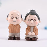 3Pc Figures Chair Grandma Grandpa Sweety Lovers Couple Ornament For Fairy Garden Figurines Miniature Christmas Home Decoration