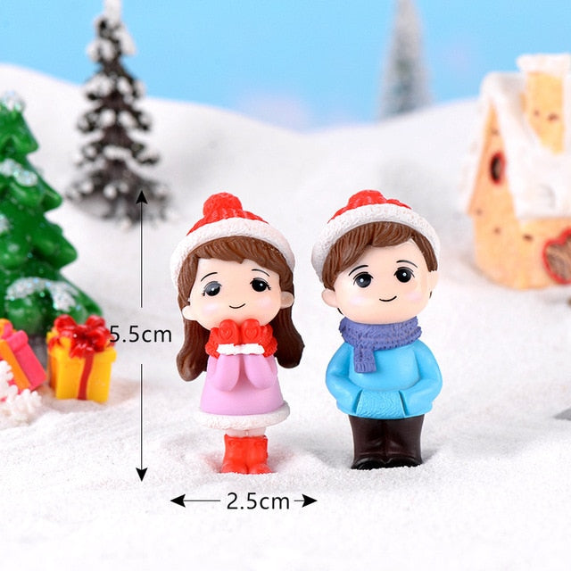 3Pc Figures Chair Grandma Grandpa Sweety Lovers Couple Ornament For Fairy Garden Figurines Miniature Christmas Home Decoration