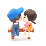 3Pc Figures Chair Grandma Grandpa Sweety Lovers Couple Ornament For Fairy Garden Figurines Miniature Christmas Home Decoration