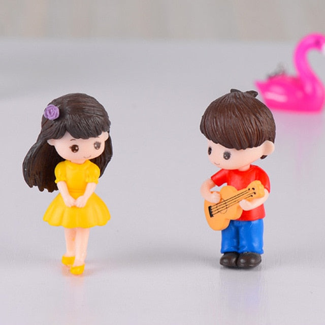 3Pc Figures Chair Grandma Grandpa Sweety Lovers Couple Ornament For Fairy Garden Figurines Miniature Christmas Home Decoration