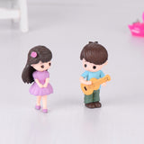 3Pc Figures Chair Grandma Grandpa Sweety Lovers Couple Ornament For Fairy Garden Figurines Miniature Christmas Home Decoration