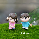 3Pc Figures Chair Grandma Grandpa Sweety Lovers Couple Ornament For Fairy Garden Figurines Miniature Christmas Home Decoration