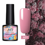 MAD DOLL 8ml 60 Colors Gel Nail Polish Pure Nail Color Nail Gel Lacquer Soak Off UV Gel Varnish Base Coat No Wipe Top Coat
