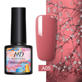 MAD DOLL 8ml 60 Colors Gel Nail Polish Pure Nail Color Nail Gel Lacquer Soak Off UV Gel Varnish Base Coat No Wipe Top Coat