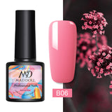 MAD DOLL 8ml 60 Colors Gel Nail Polish Pure Nail Color Nail Gel Lacquer Soak Off UV Gel Varnish Base Coat No Wipe Top Coat