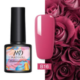 MAD DOLL 8ml 60 Colors Gel Nail Polish Pure Nail Color Nail Gel Lacquer Soak Off UV Gel Varnish Base Coat No Wipe Top Coat