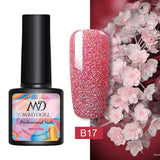 MAD DOLL 8ml 60 Colors Gel Nail Polish Pure Nail Color Nail Gel Lacquer Soak Off UV Gel Varnish Base Coat No Wipe Top Coat