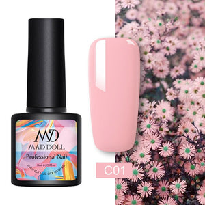 MAD DOLL 8ml 60 Colors Gel Nail Polish Pure Nail Color Nail Gel Lacquer Soak Off UV Gel Varnish Base Coat No Wipe Top Coat