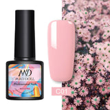 MAD DOLL 8ml 60 Colors Gel Nail Polish Pure Nail Color Nail Gel Lacquer Soak Off UV Gel Varnish Base Coat No Wipe Top Coat