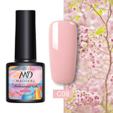 MAD DOLL 8ml 60 Colors Gel Nail Polish Pure Nail Color Nail Gel Lacquer Soak Off UV Gel Varnish Base Coat No Wipe Top Coat
