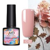 MAD DOLL 8ml 60 Colors Gel Nail Polish Pure Nail Color Nail Gel Lacquer Soak Off UV Gel Varnish Base Coat No Wipe Top Coat