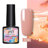 MAD DOLL 8ml 60 Colors Gel Nail Polish Pure Nail Color Nail Gel Lacquer Soak Off UV Gel Varnish Base Coat No Wipe Top Coat