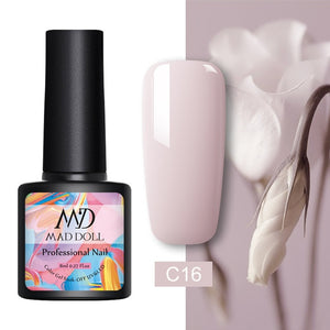 MAD DOLL 8ml 60 Colors Gel Nail Polish Pure Nail Color Nail Gel Lacquer Soak Off UV Gel Varnish Base Coat No Wipe Top Coat