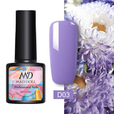 MAD DOLL 8ml 60 Colors Gel Nail Polish Pure Nail Color Nail Gel Lacquer Soak Off UV Gel Varnish Base Coat No Wipe Top Coat
