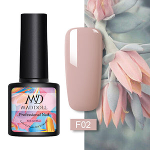 MAD DOLL 8ml 60 Colors Gel Nail Polish Pure Nail Color Nail Gel Lacquer Soak Off UV Gel Varnish Base Coat No Wipe Top Coat
