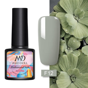 MAD DOLL 8ml 60 Colors Gel Nail Polish Pure Nail Color Nail Gel Lacquer Soak Off UV Gel Varnish Base Coat No Wipe Top Coat