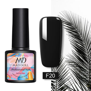 MAD DOLL 8ml 60 Colors Gel Nail Polish Pure Nail Color Nail Gel Lacquer Soak Off UV Gel Varnish Base Coat No Wipe Top Coat