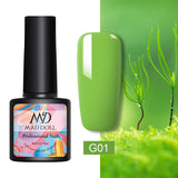 MAD DOLL 8ml 60 Colors Gel Nail Polish Pure Nail Color Nail Gel Lacquer Soak Off UV Gel Varnish Base Coat No Wipe Top Coat