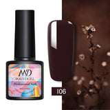 MAD DOLL 8ml 60 Colors Gel Nail Polish Pure Nail Color Nail Gel Lacquer Soak Off UV Gel Varnish Base Coat No Wipe Top Coat