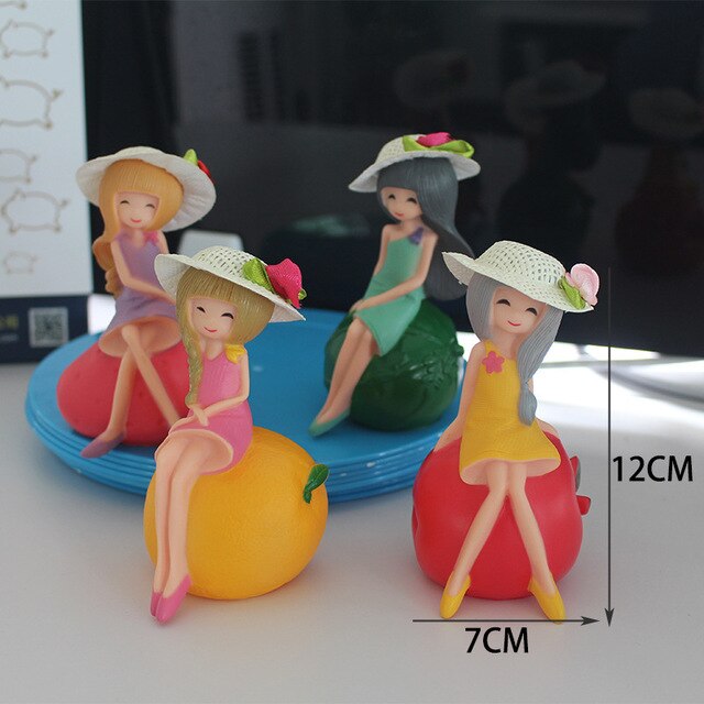 6 Pcs/set Fairy Garden Miniatures DIY Ornament Decoration for Craft Ornaments Home Decoration Cartoon Gifts Desk Car Cake Decor