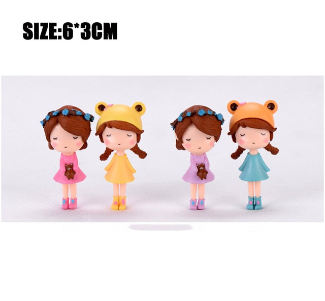 6 Pcs/set Fairy Garden Miniatures DIY Ornament Decoration for Craft Ornaments Home Decoration Cartoon Gifts Desk Car Cake Decor