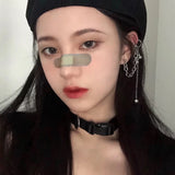 1PC European Style Fashion Vintage Long Chain Cross Zipper Drop Earrings for Men and Women Party Punk Jewelry Gift Brincos