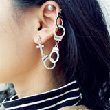 1PC European Style Fashion Vintage Long Chain Cross Zipper Drop Earrings for Men and Women Party Punk Jewelry Gift Brincos