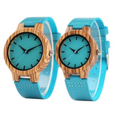 Top Luxury Royal Blue Wood Watch Quartz Wristwatch 100% Natural Bamboo Clock Fashion Leather Valentine's Day Best Gifts 2020 NEW