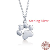 BAMOER HOT SALE Silver & Gold Color Cute Animal Footprints Dog Cat Footprints Paw Necklaces Pendants Women Silver Jewelry SCN275