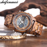 Watch Men 2019 Wood Watch Sport Quartz Mens Watches Top Brand Luxury LED Digital Clock Wooden Wristwatch Male Relogio Masculino