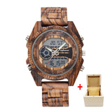 Watch Men 2019 Wood Watch Sport Quartz Mens Watches Top Brand Luxury LED Digital Clock Wooden Wristwatch Male Relogio Masculino