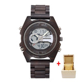 Watch Men 2019 Wood Watch Sport Quartz Mens Watches Top Brand Luxury LED Digital Clock Wooden Wristwatch Male Relogio Masculino