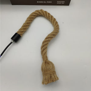 Hemp Rope Pendant Lights Vintage Retro Loft Industrial Hanging Lamp for Living Room Kitchen Home Light Fixtures Decor Luminaire