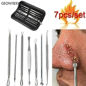 3 4 5 7 8 Pc Stainless Steel Blackhead Remover Tool Kit Face Massage Whitehead Pimple Spot Comedone Acne Extractor Face Massager