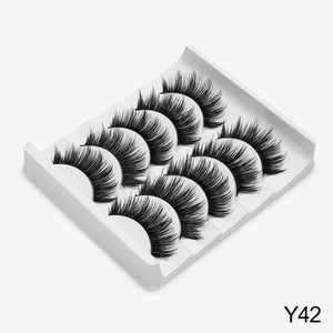 SEXYSHEEP 5Pairs 3D Mink Hair False Eyelashes Natural/Thick Long Eye Lashes Wispy Makeup Beauty Extension Tools