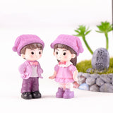 3Pc Figures Chair Grandma Grandpa Sweety Lovers Couple Ornament For Fairy Garden Figurines Miniature Christmas Home Decoration